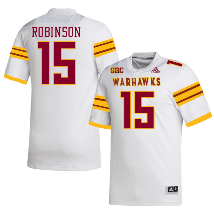 #15 Kristopher Robinson Louisiana-Monroe Warhawks College Football Jerseys Stitched-White